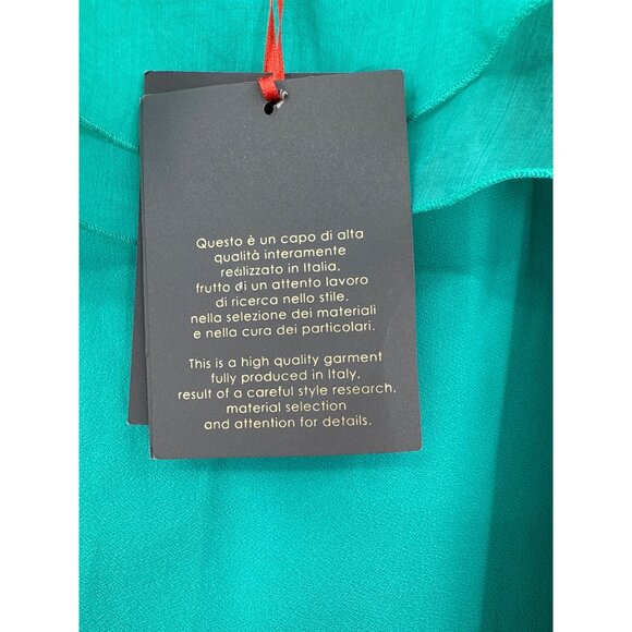 Simona Corsellini Green Off-Shoulder‎ Ruffle Column Gown Side Slit - Picture 4 of 11